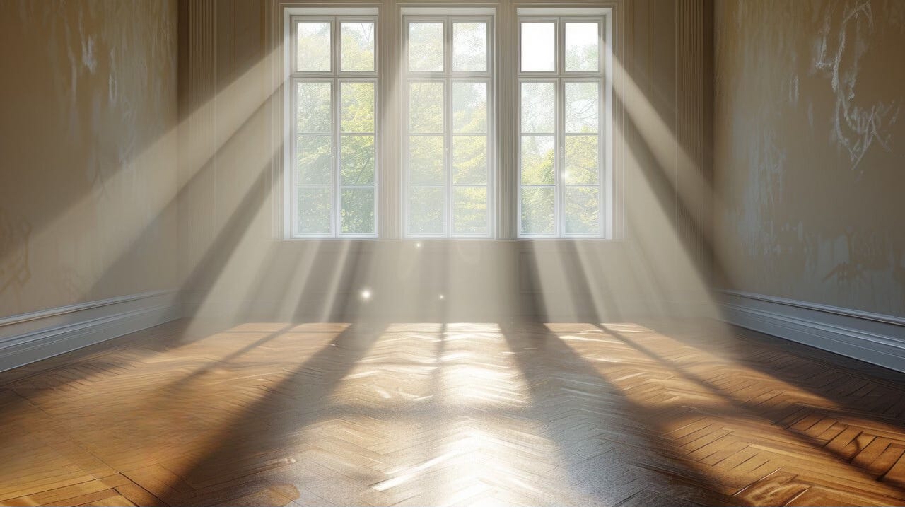 An empty room with sunlight An empty room with sunlight