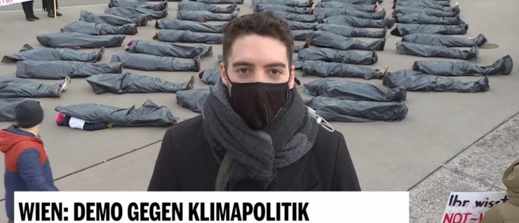 Dit is beeld van een klimaatdemonstratie, niet van de oorlog in Oekraïne.