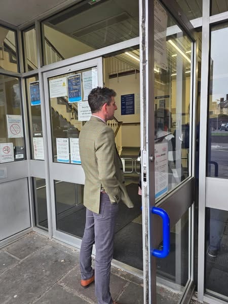 Sam Staniland arrieves at court to plead guilty back in February - via Suffolk Action for Wildlife