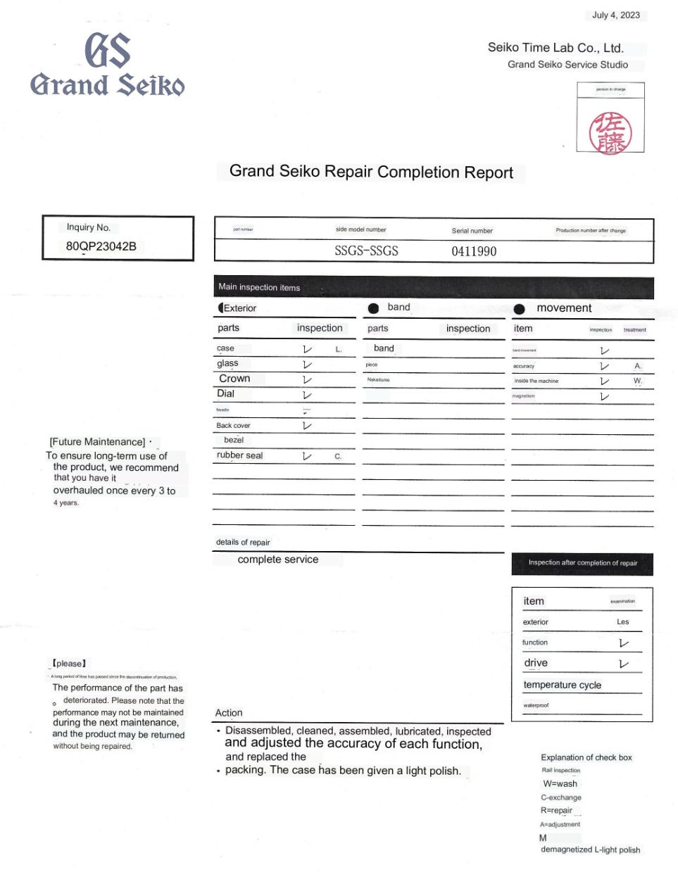 Servicing a vintage Grand Seiko at Grand Seiko Japan