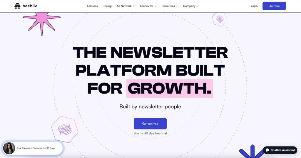 beehiiv email marketing home page