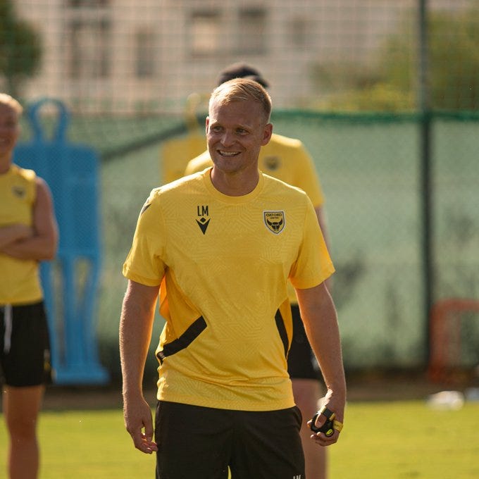 Liam Manning prepares for the fifth day of pre-season camp in Spain.