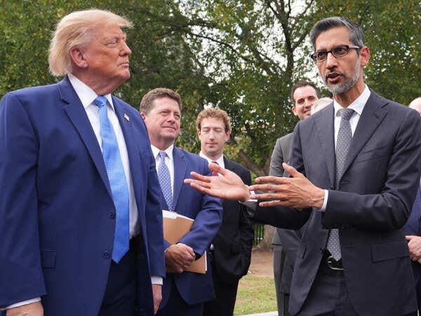 Trump calls Sundar Pichai a 'monster'; Google CEO has the perfect comeback:  'Hopefully a better tagline than I'm a...' - The Economic Times