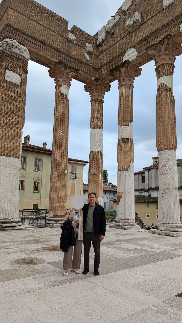 Brescia 2024 photos. Lunch left. Tour right.