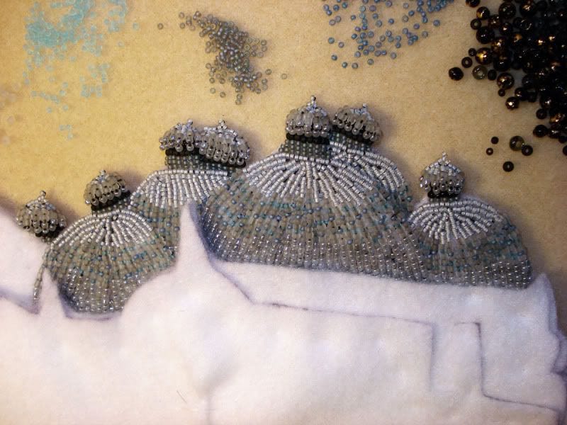 beaded beadwork Venice Italy St. Marks Square campanile erosion fiber art Basilica bead embroidery blog relief painting beaded beadwork Venice Italy St. Marks Square campanile erosion fiber art Basilica bead embroidery blog relief painting