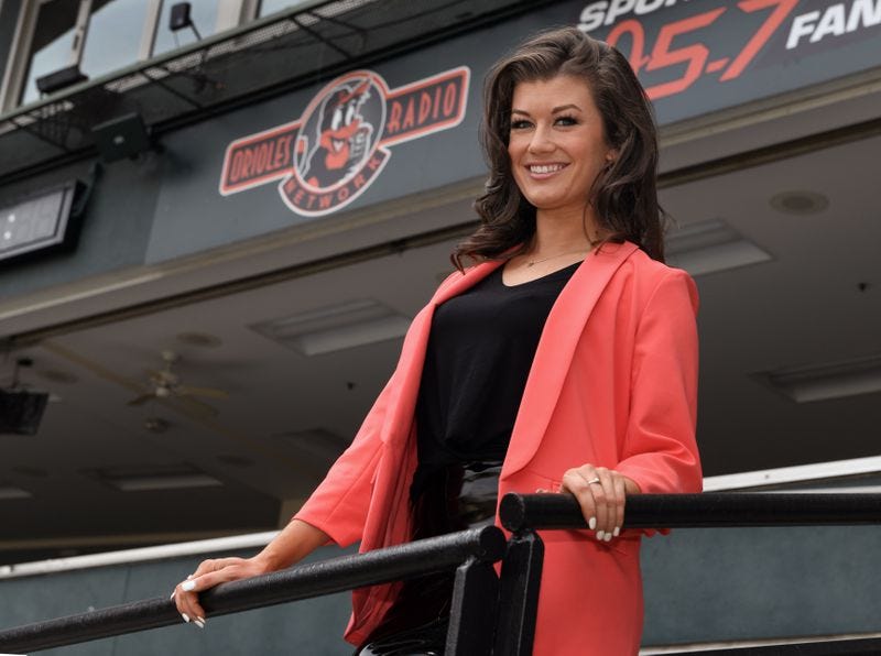 Orioles radio announcer Melanie Newman, the the first woman in team history to be a play-by-play announcer, will call the play-by-play during Tuesday's Orioles-Rays game, which will make history as MLB's first all-female broadcast. (Kenneth K. Lam) Orioles radio announcer Melanie Newman, the the first woman in team history to be a play-by-play announcer, will call the play-by-play during Tuesday's Orioles-Rays game, which will make history as MLB's first all-female broadcast. (Kenneth K. Lam)