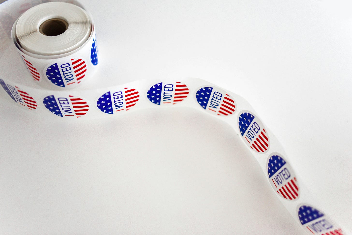 Stickers indicating that someone voted