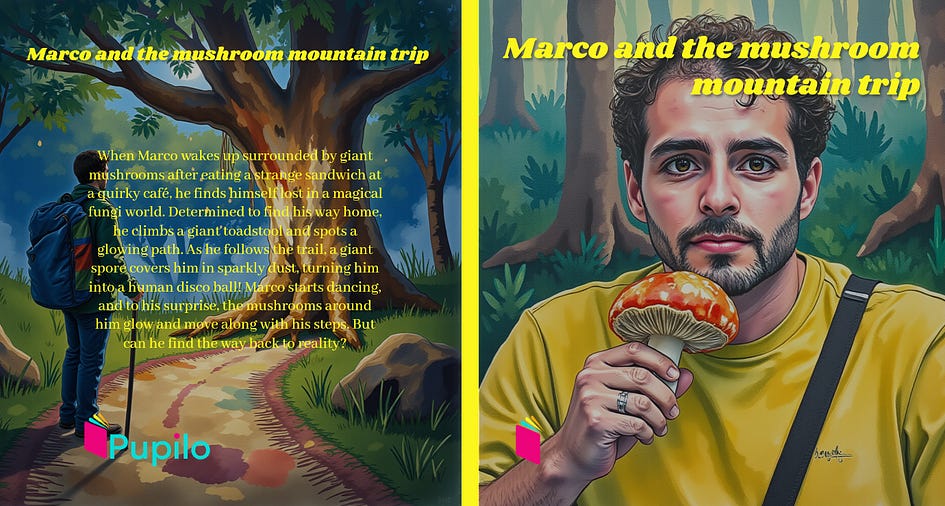 Cover of book about muchrooms that was created using FLUX.1.