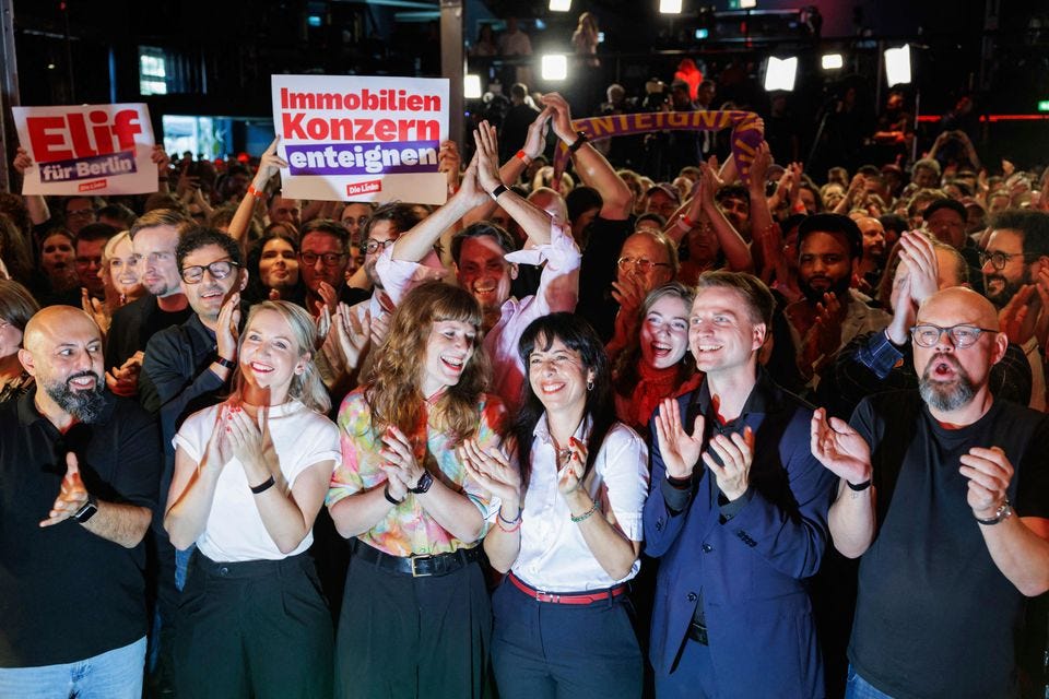 Wahlparty der Linken in Berlin: »Wenn wir als Linke regieren, dann wollen wir auch vergesellschaften« Wahlparty der Linken in Berlin: »Wenn wir als Linke regieren, dann wollen wir auch vergesellschaften«