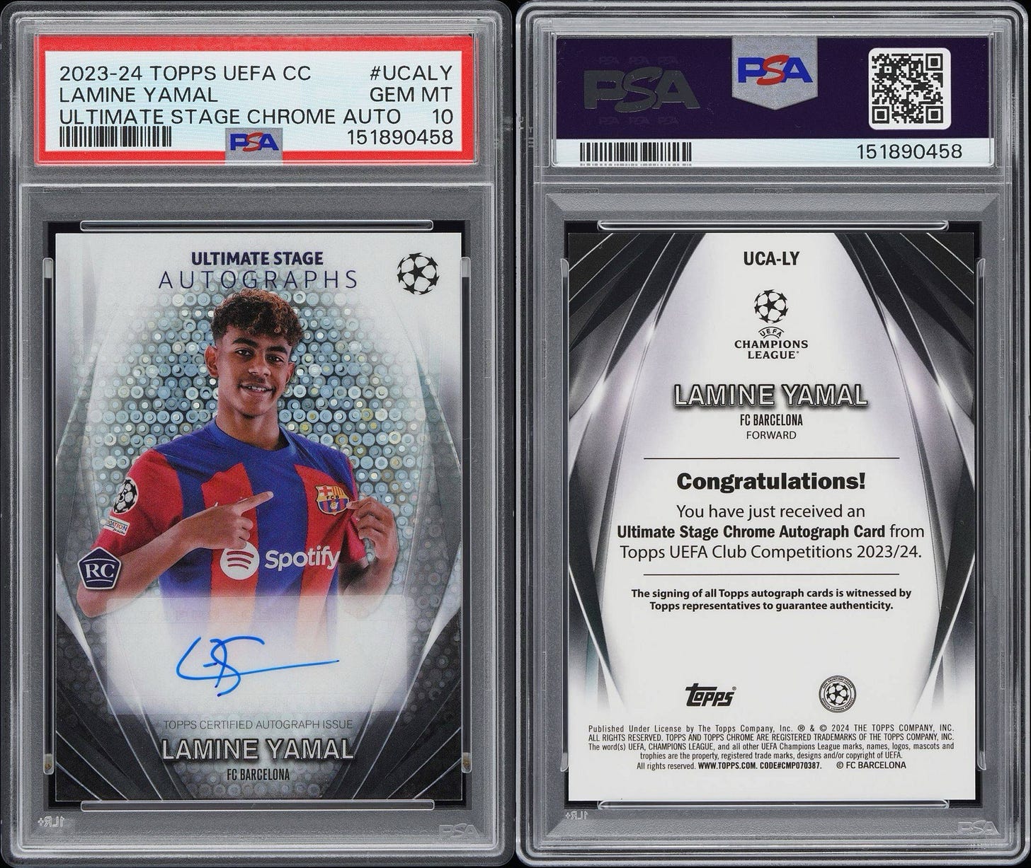 2023 Lamine Yamal Ultimate Stage Auto PSA grading breakdown. 2023 Lamine Yamal Ultimate Stage Auto PSA grading breakdown.