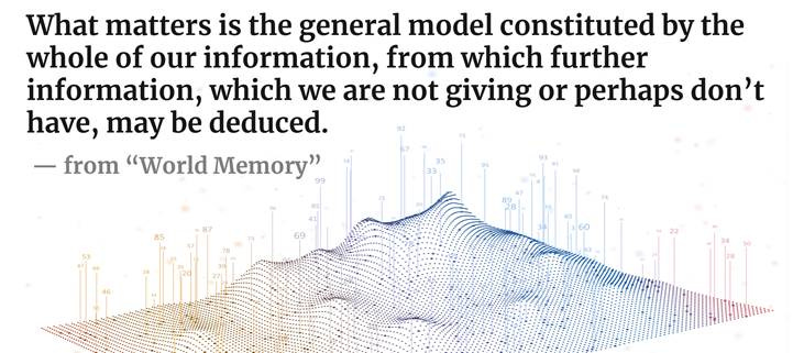 QUOTE FROM WORLD MEMORY: What matters is the general model constituted by the whole of our information, from which further information, which we are not giving or perhaps don’t have, may be deduced.