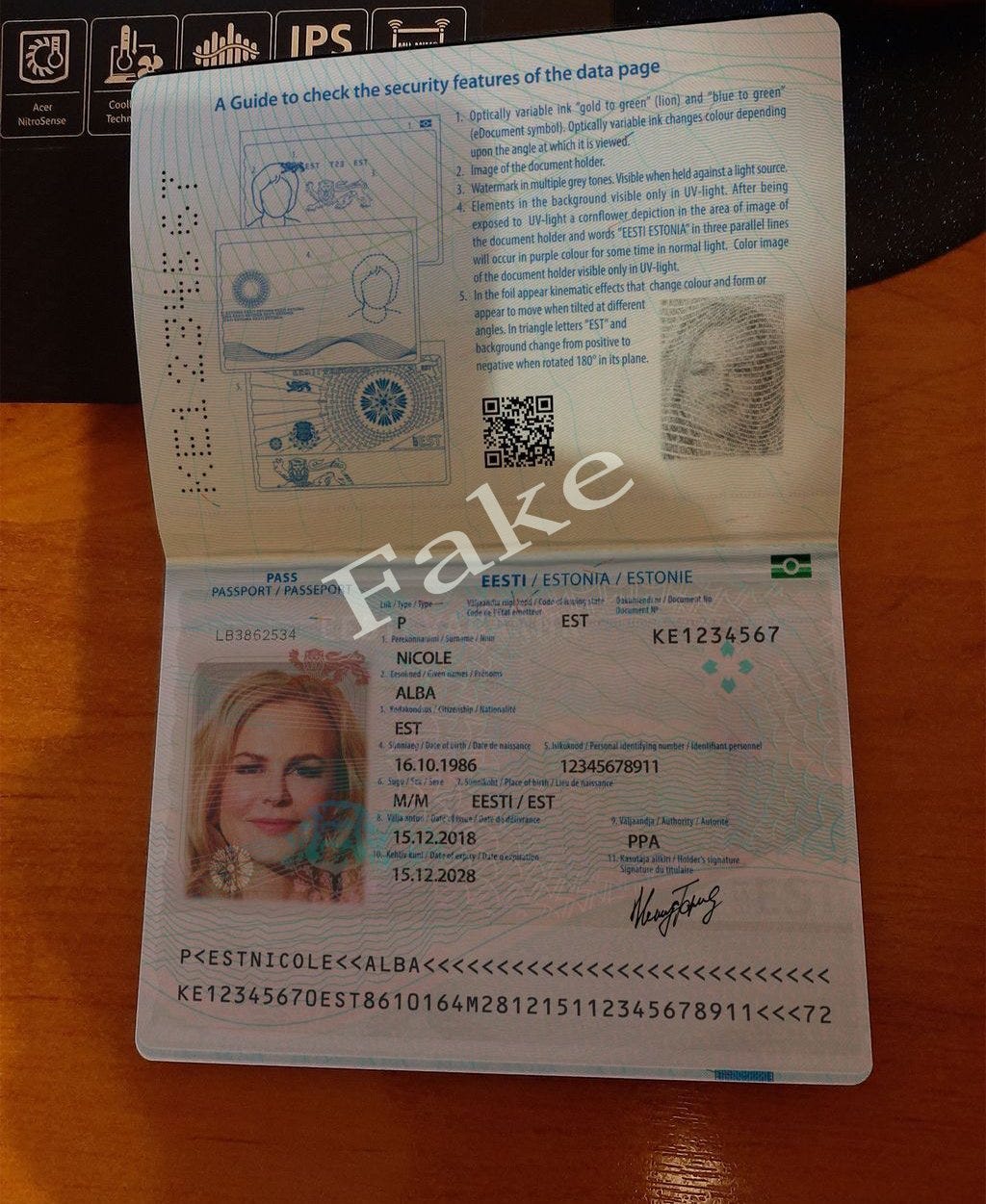 Sample Fake passport generated by AI Fraud. AI Fraud Broke Down My KYC System