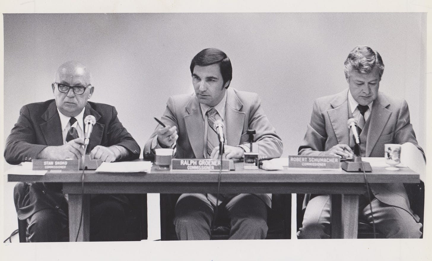 May be a black-and-white image of 3 people