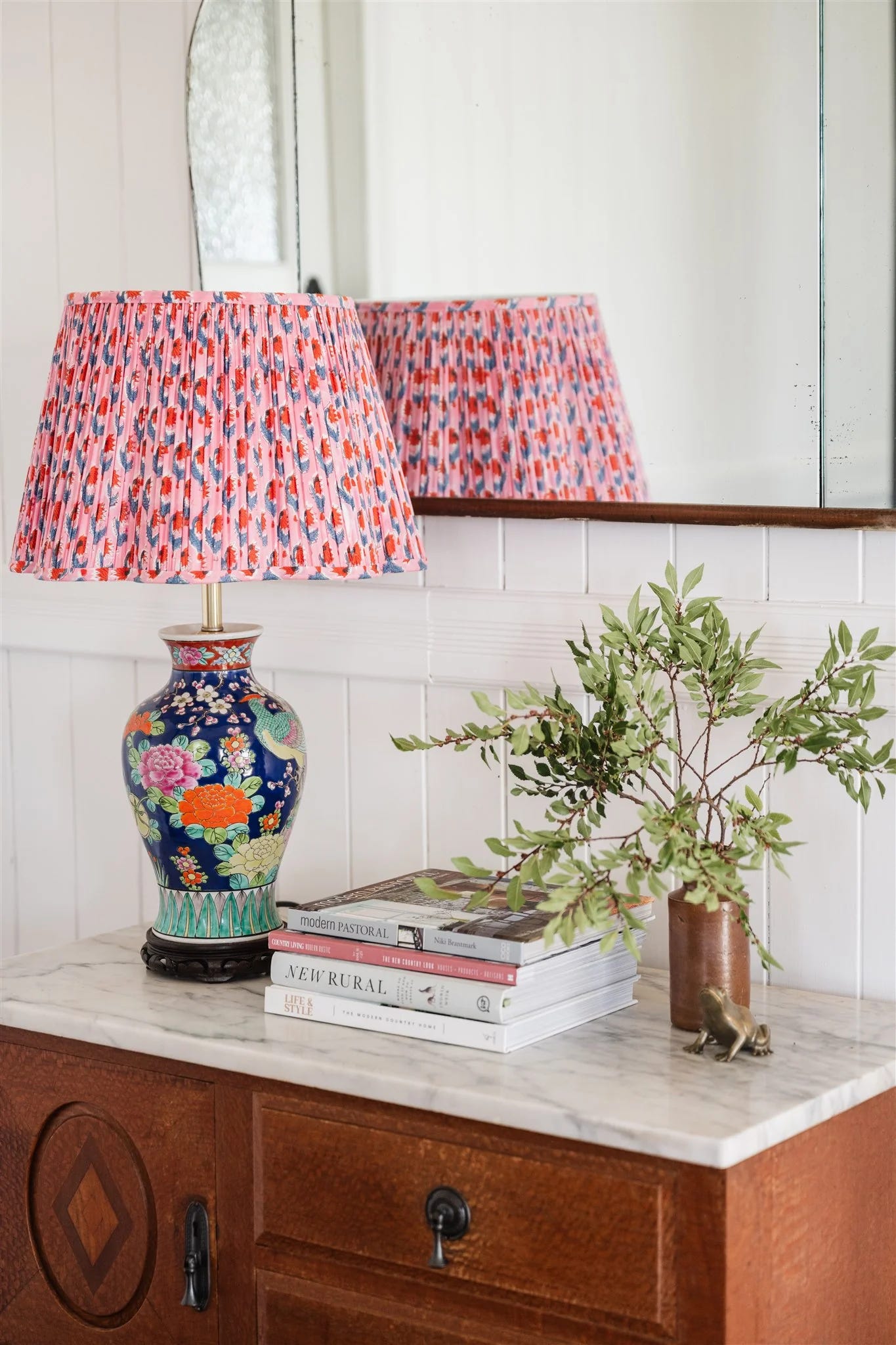 Pip and Haze pink pleated lampshade