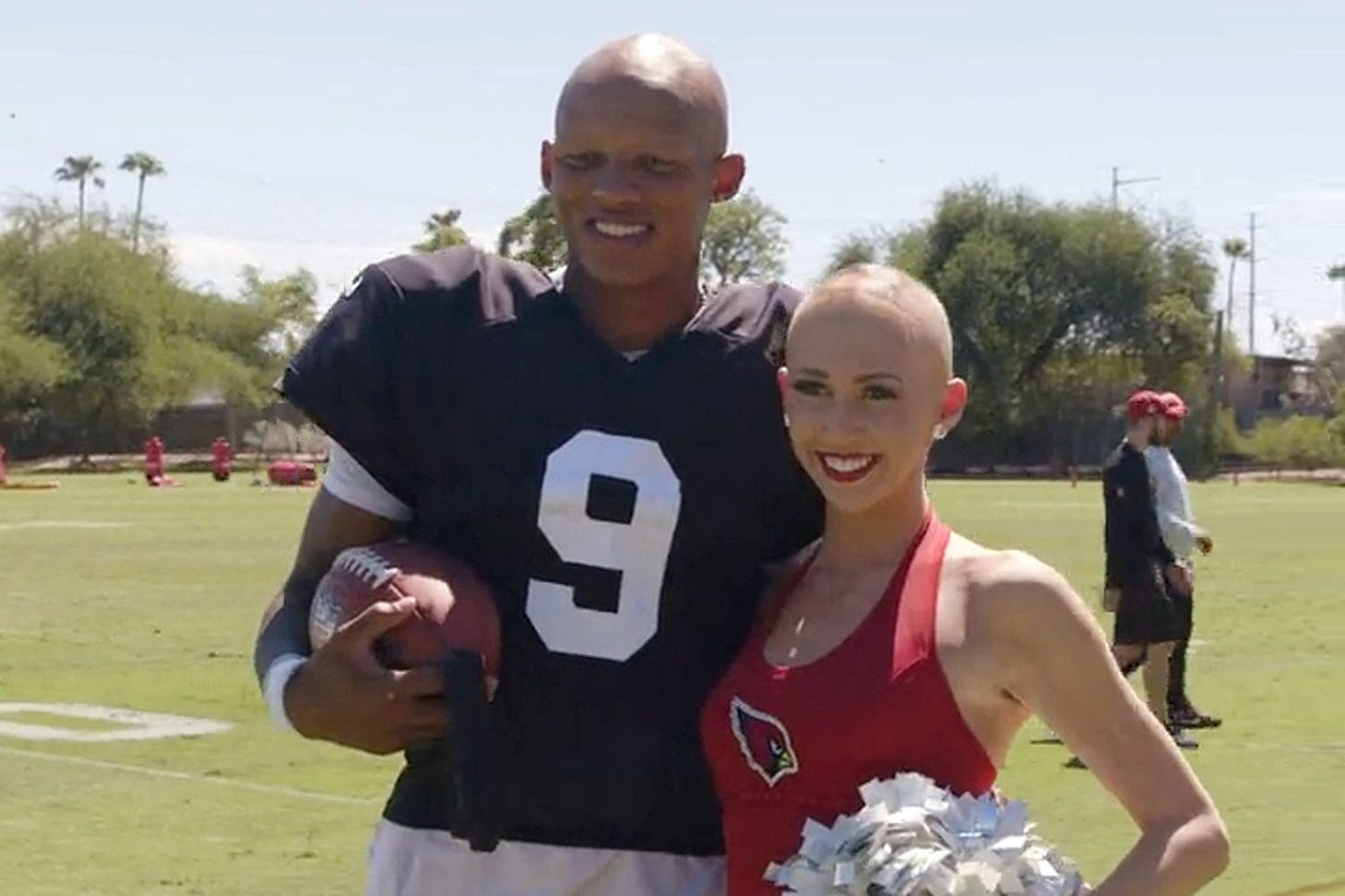 Josh Dobbs NFL quarterback meeting with Arizona Cardinals cheerleader with alopecia areata Josh Dobbs NFL quarterback meeting with Arizona Cardinals cheerleader with alopecia areata