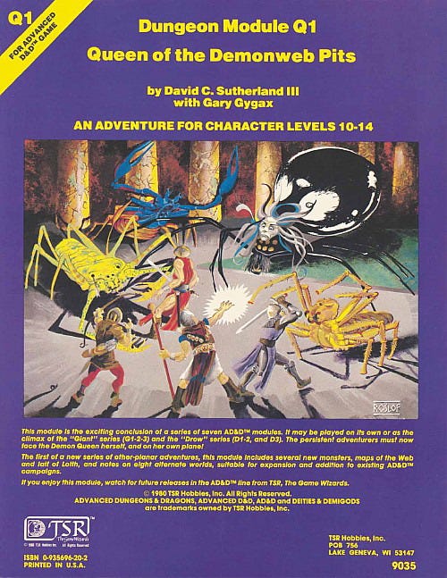 couverture du module Q1 Queen of the Demonweb Pits