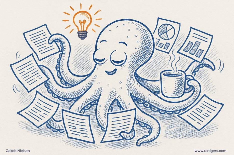 A cartoon of an octopus with papers and a light bulb

AI-generated content may be incorrect.