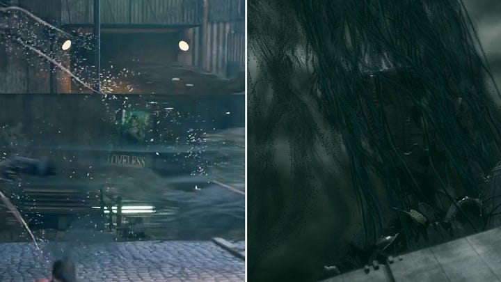 The Enigmatic Specter's "Flood" vs Sephiroth's "Negative Lifestream" in Advent Children.