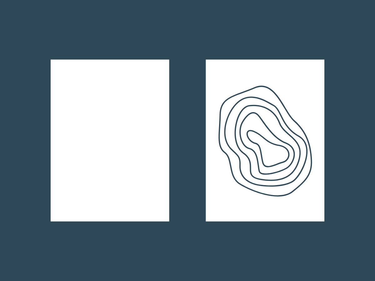 blue background with two white images on it including a thumbprint