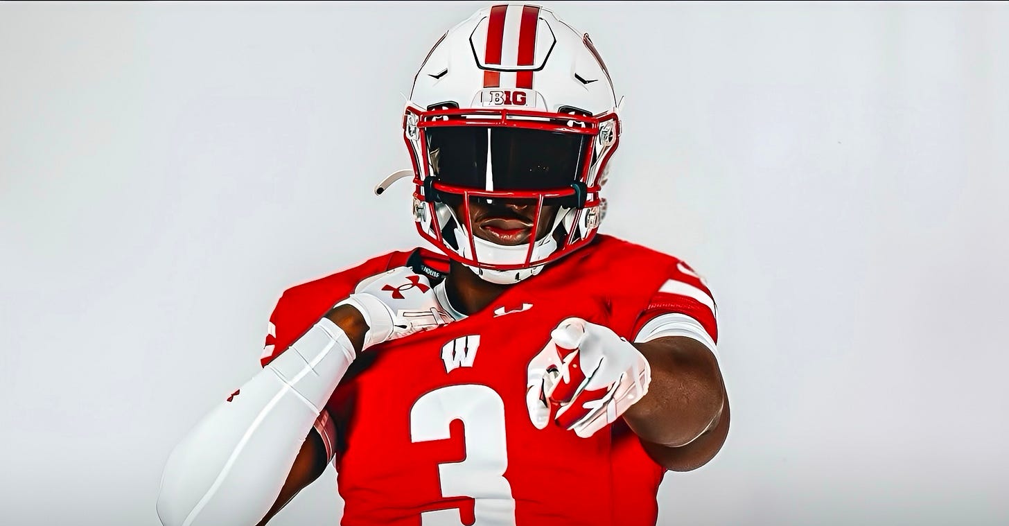Grand Valley State defensive lineman Jibriel Conde during his official visit to Wisconsin.