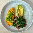 Balanced avocado beef bowl