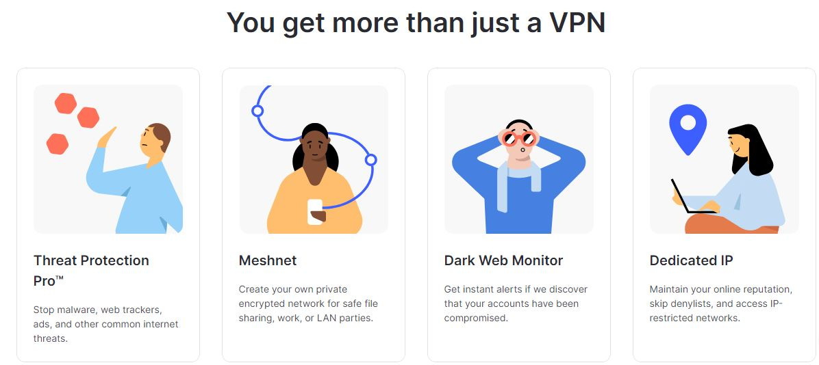 Highlight of NordVPN’s security features, including Double VPN and Onion over VPN options