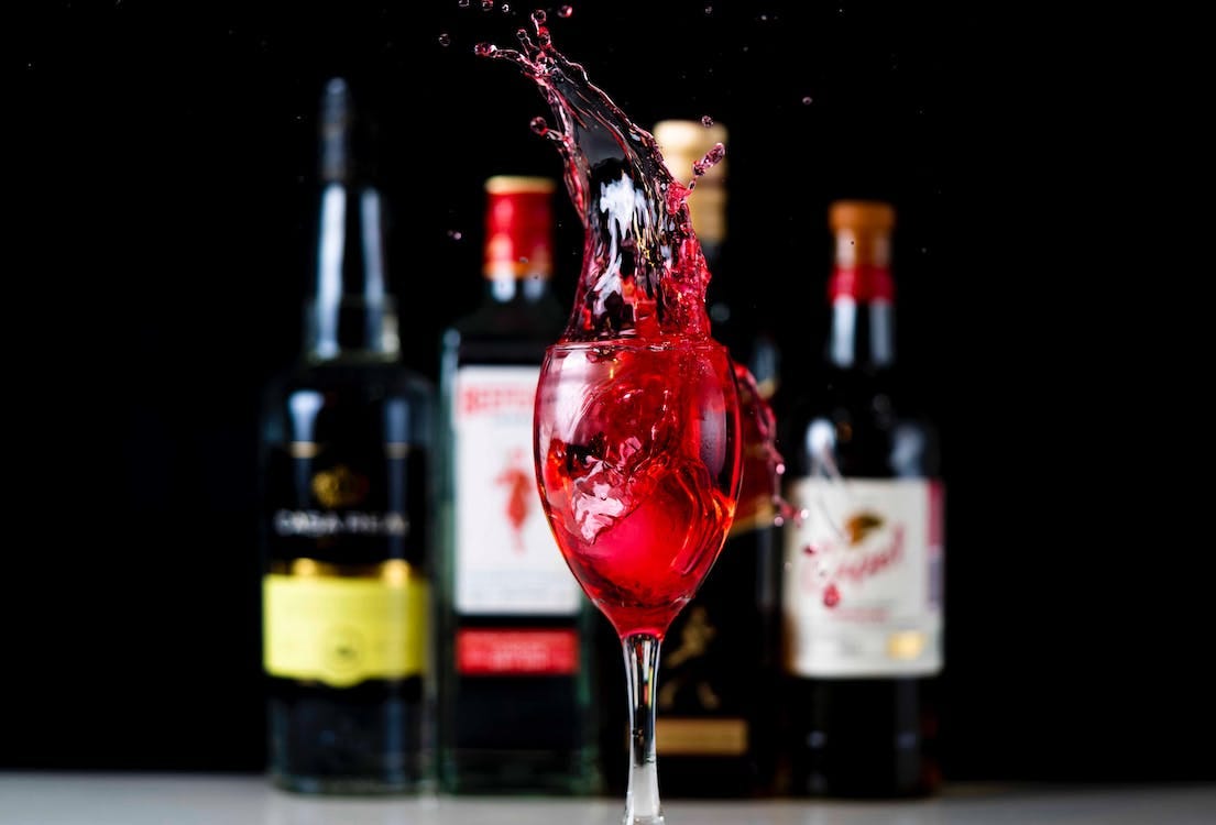 Free Clear Wine Glass With Red Wine Stock Photo