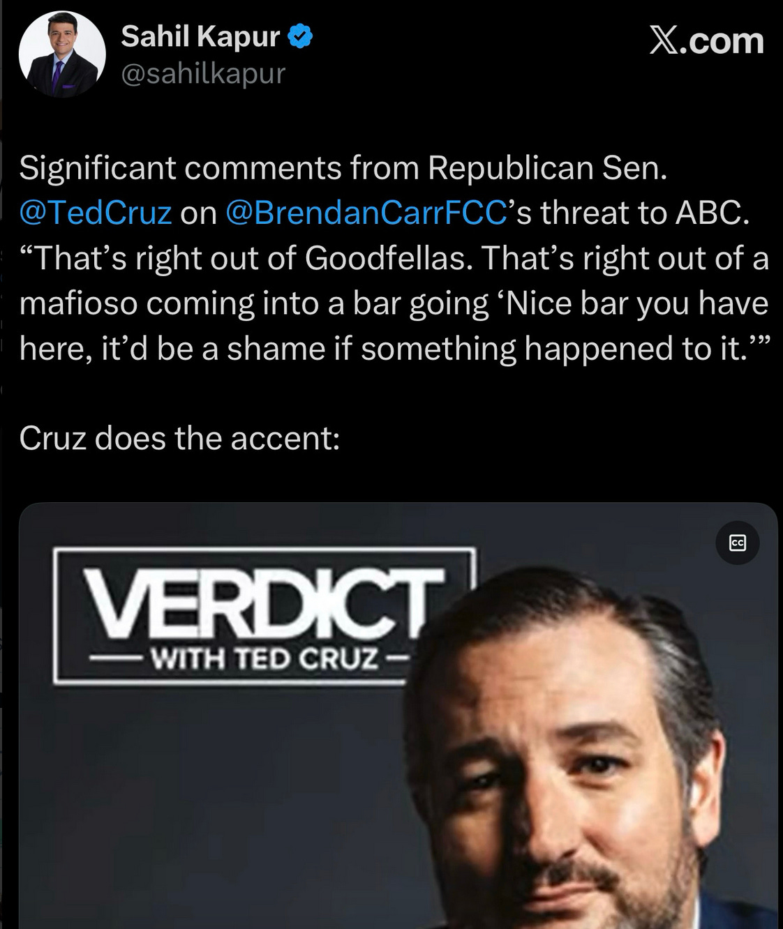 post about Ted Cruz linked/reproduced below
