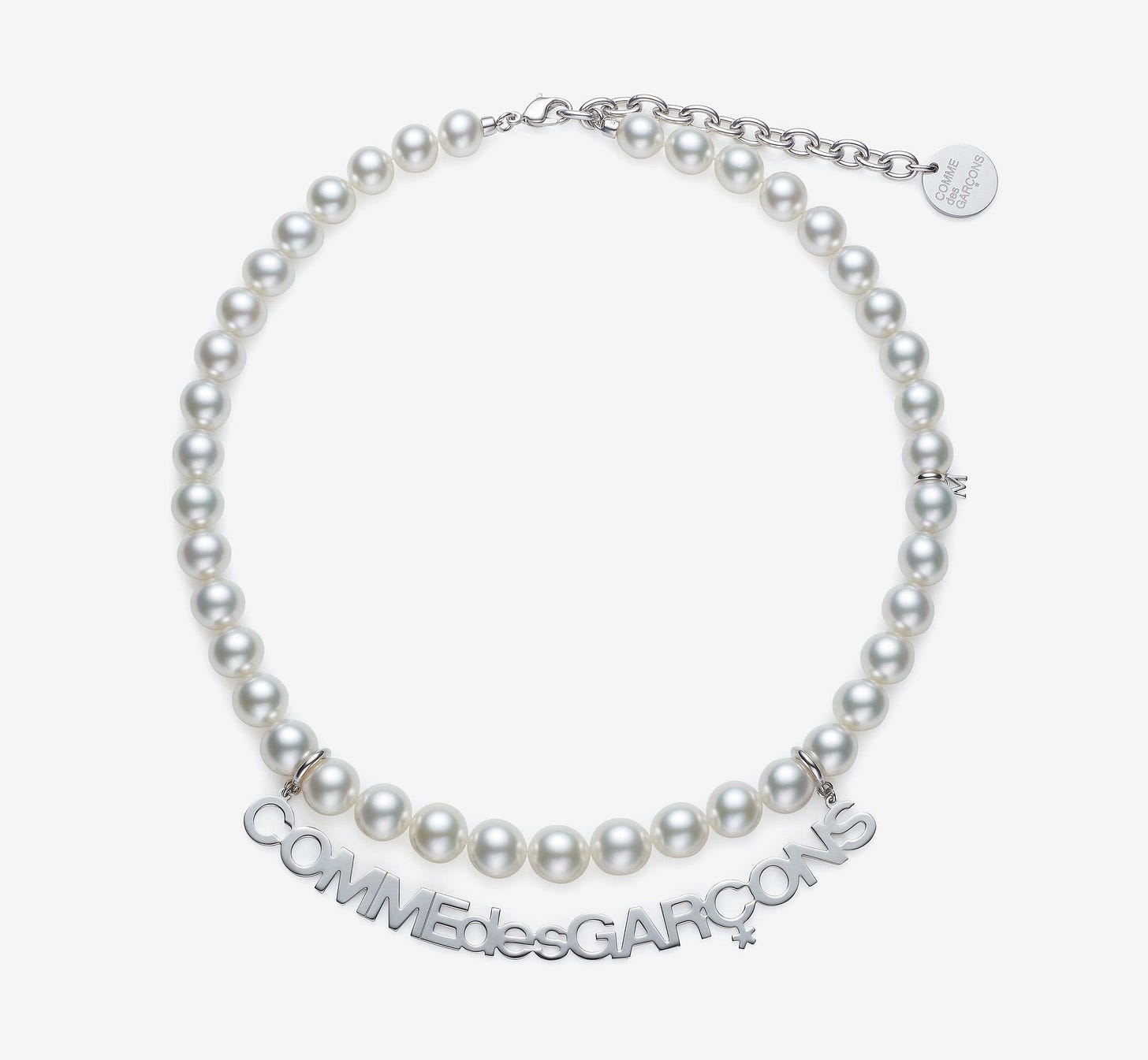 Comme des Garçons - Mikimoto Logo Necklace - (Silver) view 1, Click to Zoom in
