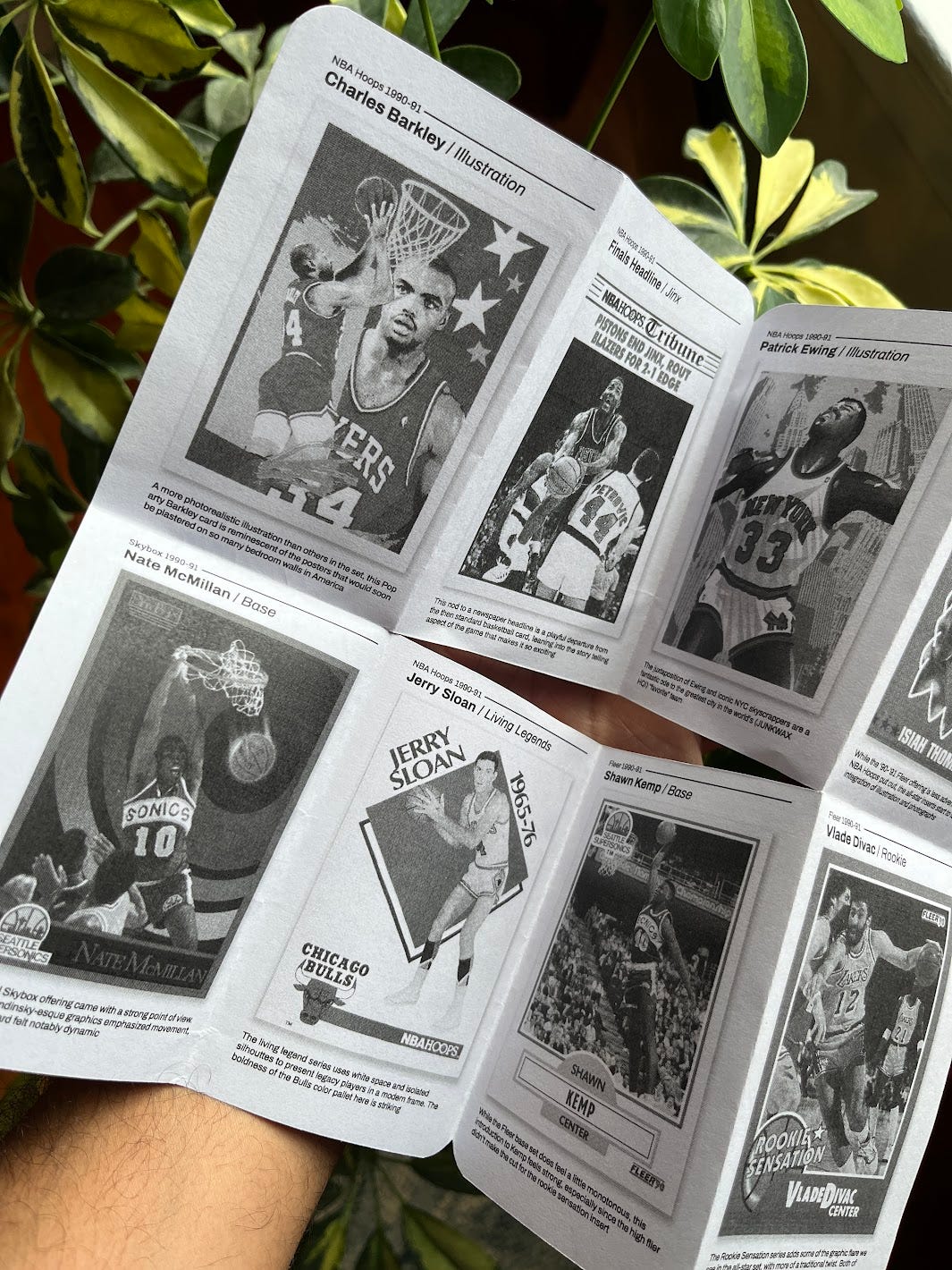 Junkwax Vol 1 unfolded, showing individual cards featured