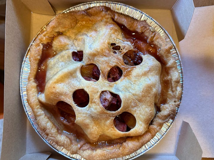 a pie and the oven at Orange Peel Bakery, Martha's VIneyard