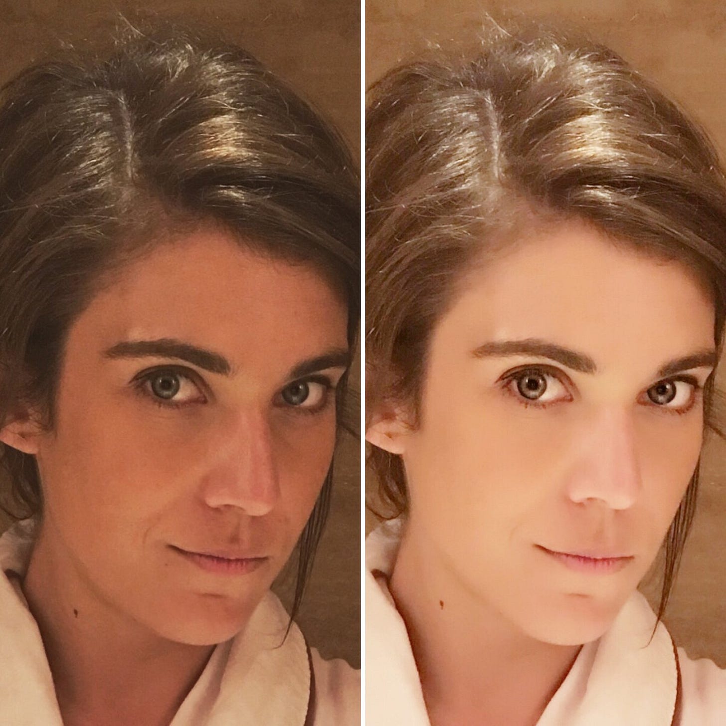 Original photo (left) and Meitu-ized version (right)