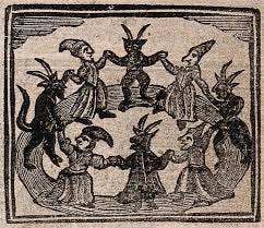 Witchcraft: witches and devils dancing in a circle. Woodcut, 1720. |  Wellcome Collection