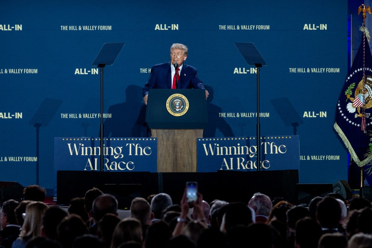 President Donald Trump delivers remarks at the White House AI Summit at Andrew W. Mellon Auditorium in Washington, D.C., Wednesday, July 23, 2025. (Official White House Photo by Joyce N. Boghosian) President Donald Trump delivers remarks at the White House AI Summit at Andrew W. Mellon Auditorium in Washington, D.C., Wednesday, July 23, 2025. (Official White House Photo by Joyce N. Boghosian)