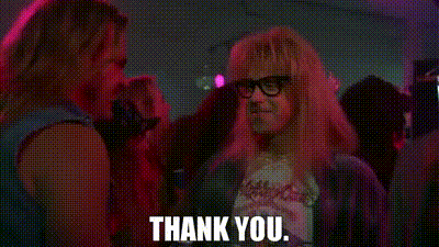 YARN | Thank you. | Wayne's World (1992) Music | Video clips by quotes |  dcda4f7a | 紗