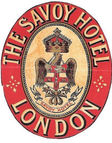 The Savoy Hotel • London ~ Lost Art of the Luggage Label