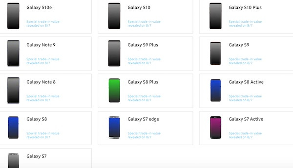Samsung trade in details on reservation page 