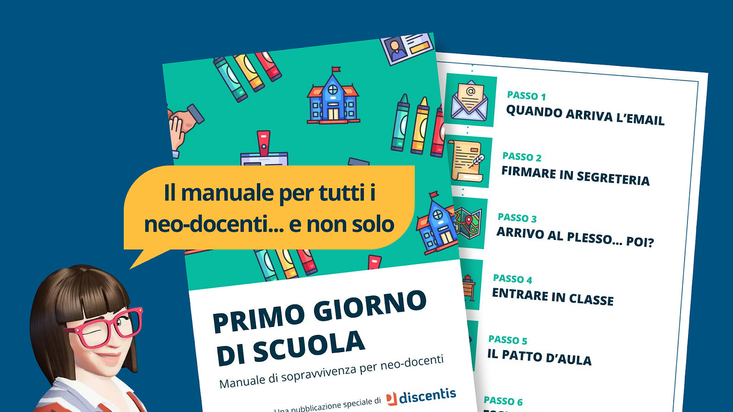 Immagine pubblicitaria del manuale "Primo giorno di scuola"