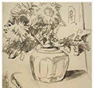Stillevens met gemberpot en bloemen uit de 20e eeuw