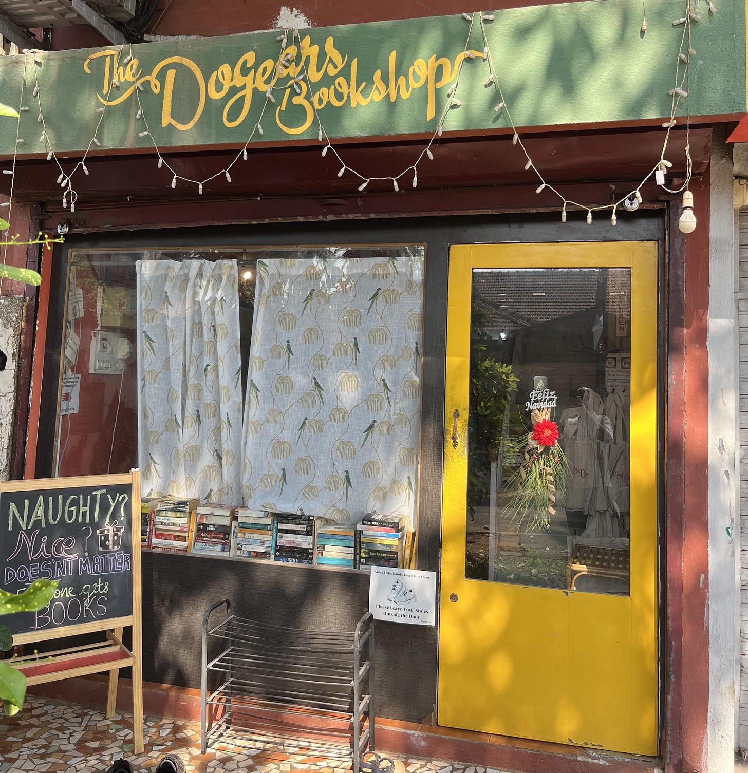 Shopfront of the Dogears Bookshop, Madgaon, Goa