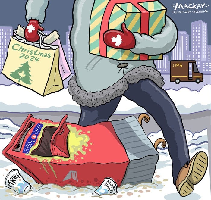 Canada Post’s holiday strike highlights the absurdity of outdated labor tactics in a world where private alternatives thrive, pushing Canadians to move on permanently from a once-vital service.