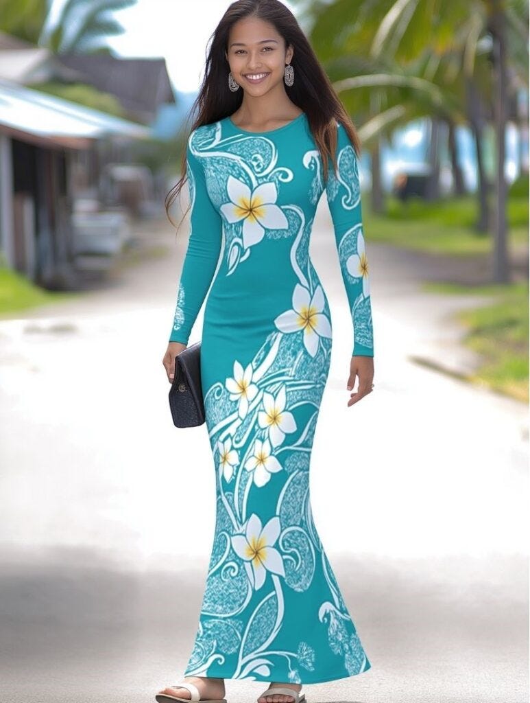hawaii long dress in winter - what are hawaiians called