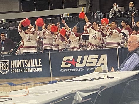 NMSU’s band: Different? Brackets after men’s semifinals, Tops stretching underneath the stands, and press conference post-MTSU
