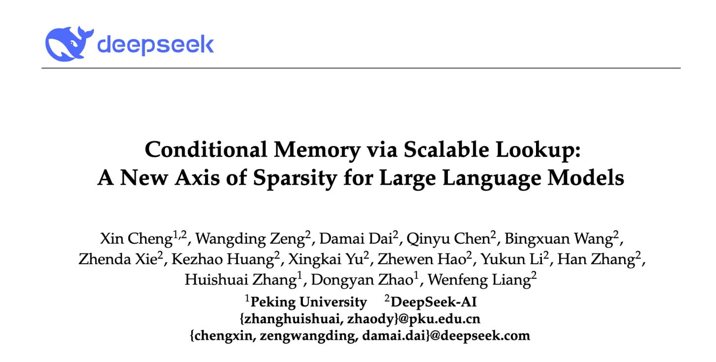 DeepSeek Engram: The Conditional Memory Revolution for LLMs