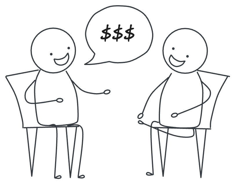 An engineer and their manager talking about money