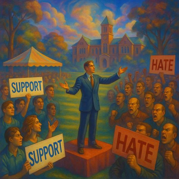 A person standing on a podium surrounded by people

AI-generated content may be incorrect.