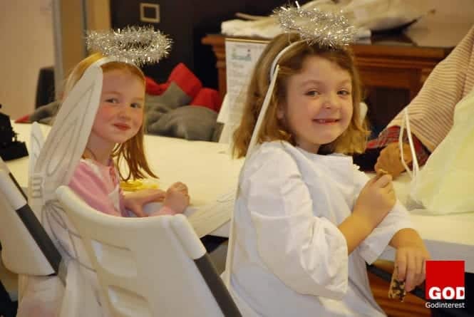 Charlotte and Clara as they wait for their big moment as angels in our Christmas Eve service. A couple of cuties no doubt