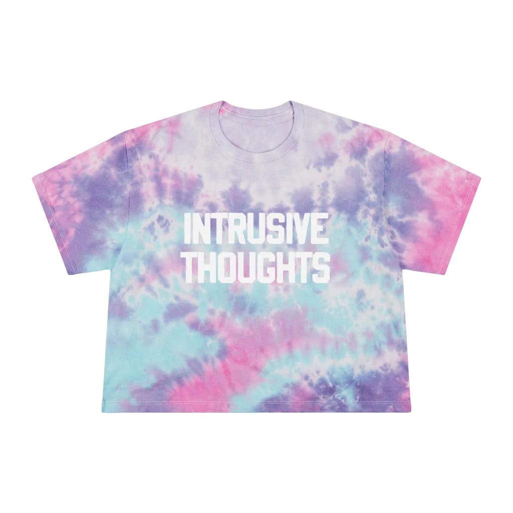intrusive thoughts tie dye crop tee