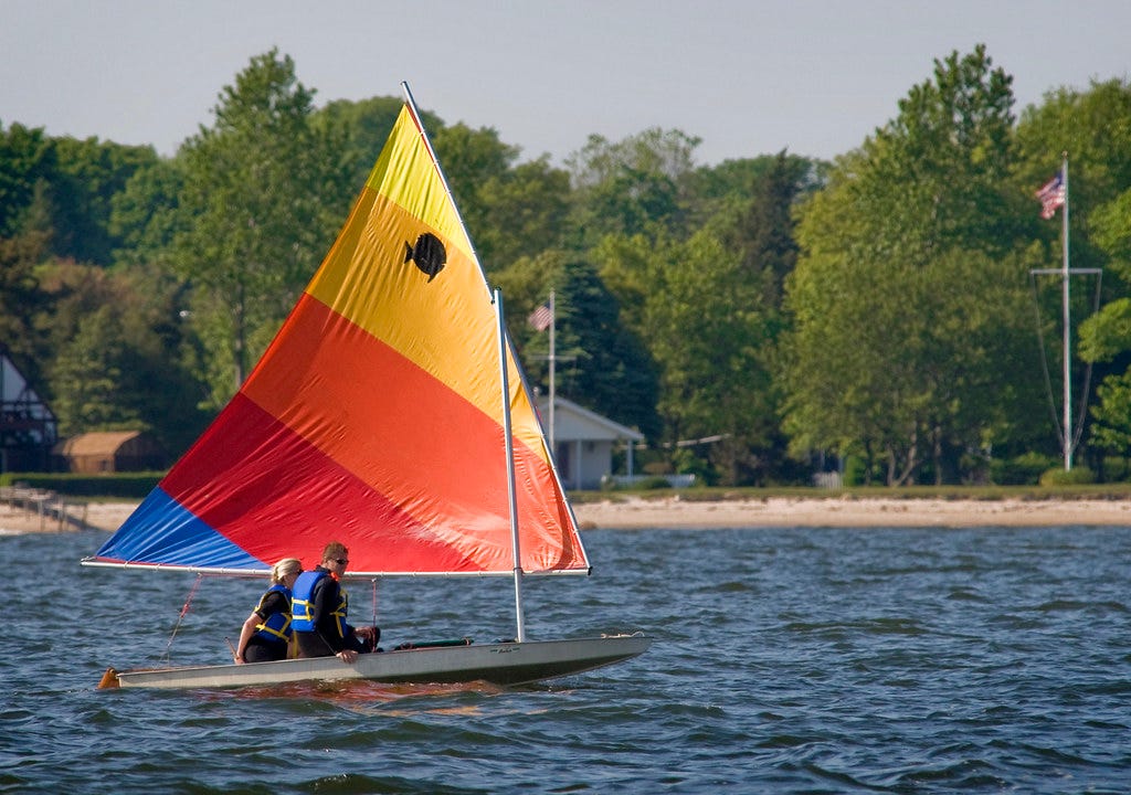 Sunfish Sunrise Sail | A small Sunfish Sailboat with the "Su… | Flickr