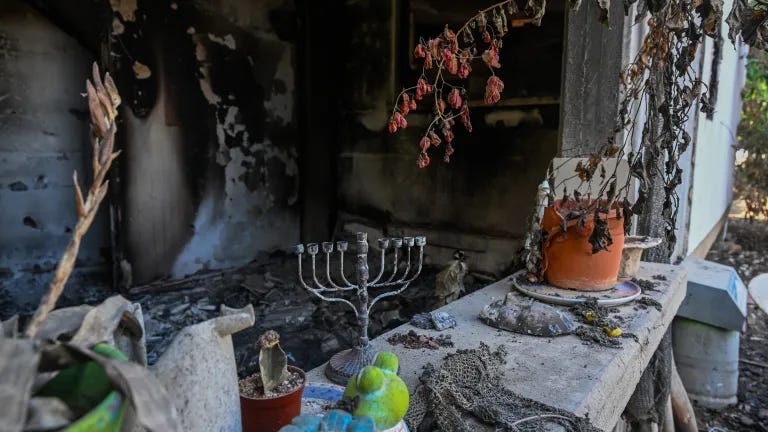A burnt house.